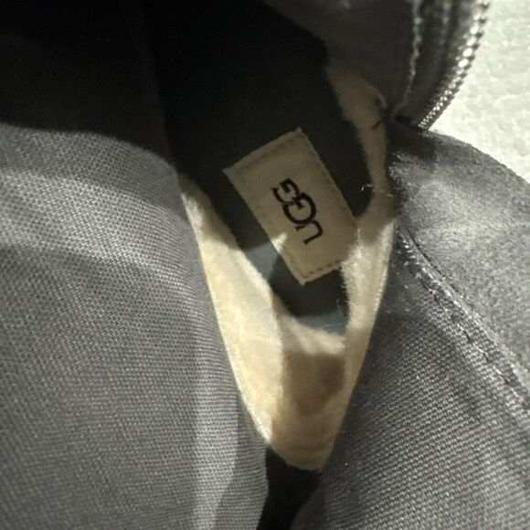 UGG Emerie Knee High Flat Boots Charcoal Gray Suede Tassel Charm  Sz 7 - Picture 7 of 10